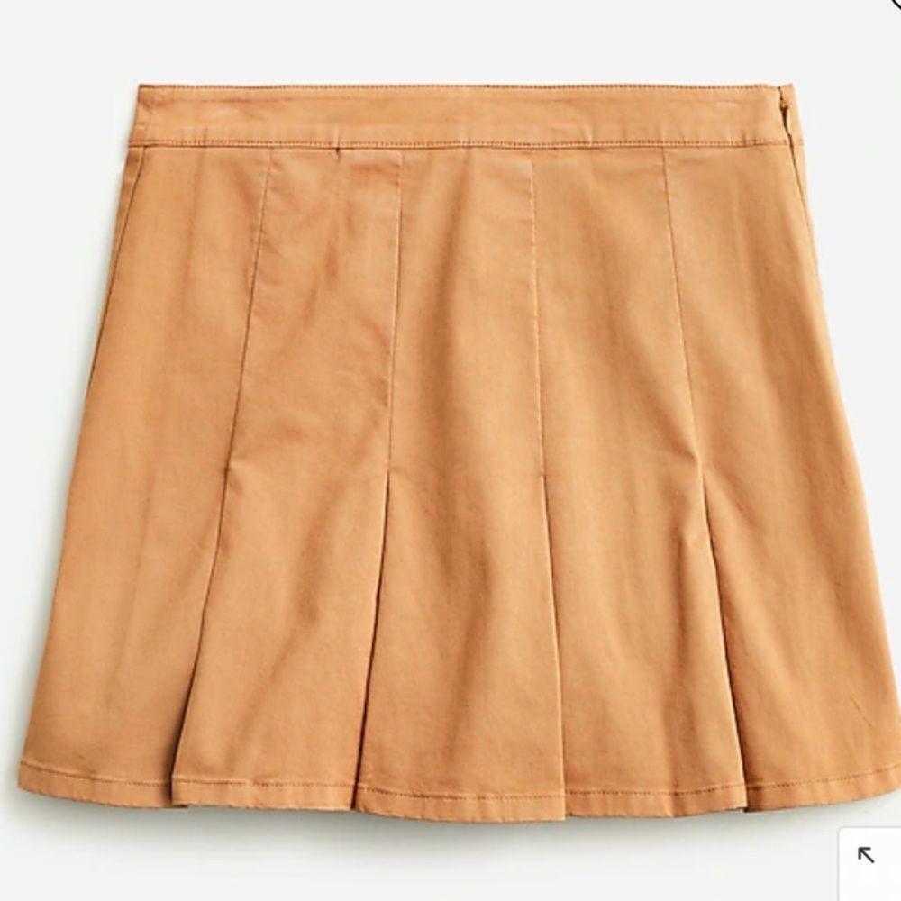 J Crew Pleated Chino Mini Skirt Tan Size 8 Tall